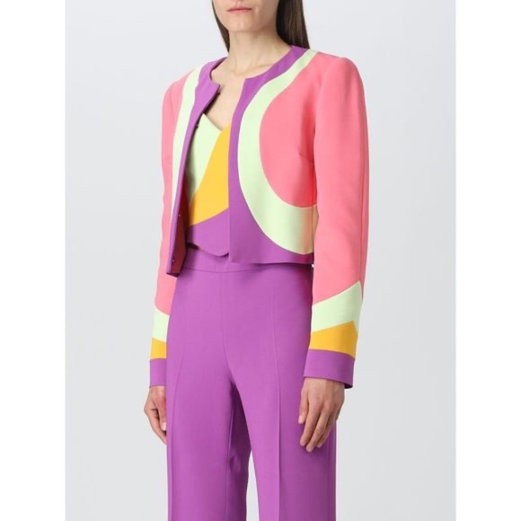 S/S 2023 Moschino Couture Jacket Woman Multicolor Barbie Pink, Purple, Mint - Picture 3 of 11